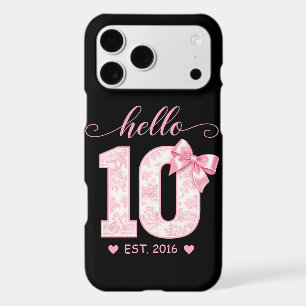 Hello 10 Birthday   Pink Hello 10 Custom Year