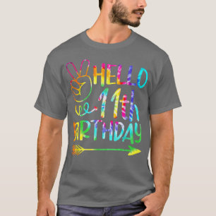 Hello 11th Birthday I'm 11 Year Old Happy Birthday T-Shirt