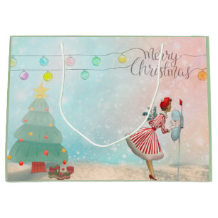 Hello 1950s Christmas! Large Gift Bag
