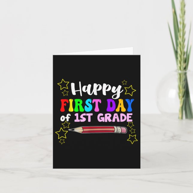 Hello 1st Grade 2034 Happy First Day Of First Grad Card (Front)