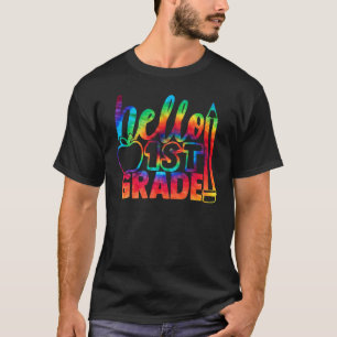 Hello 1st Grade Back to School Boy Tie Dye First G T-Shirt