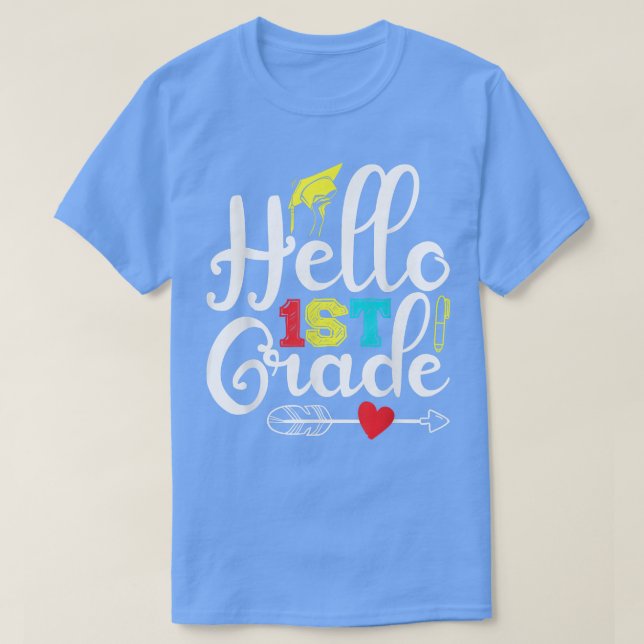 Hello 1st Grade Back To School T-Shirt (Design Front)