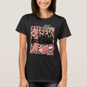 Hello 1st Grade Back To School Women Girls Pink Le T-Shirt