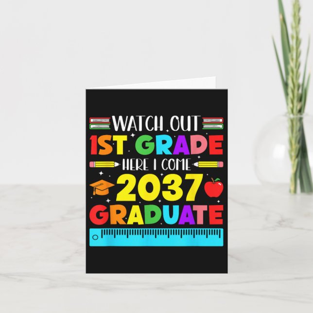 Hello 1st Grade Future Graduate Graduation Cl Of 2 Card (Front)