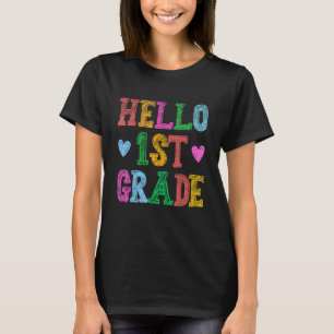Hello 1st Grade Leopard Squad Back To School Teach T-Shirt