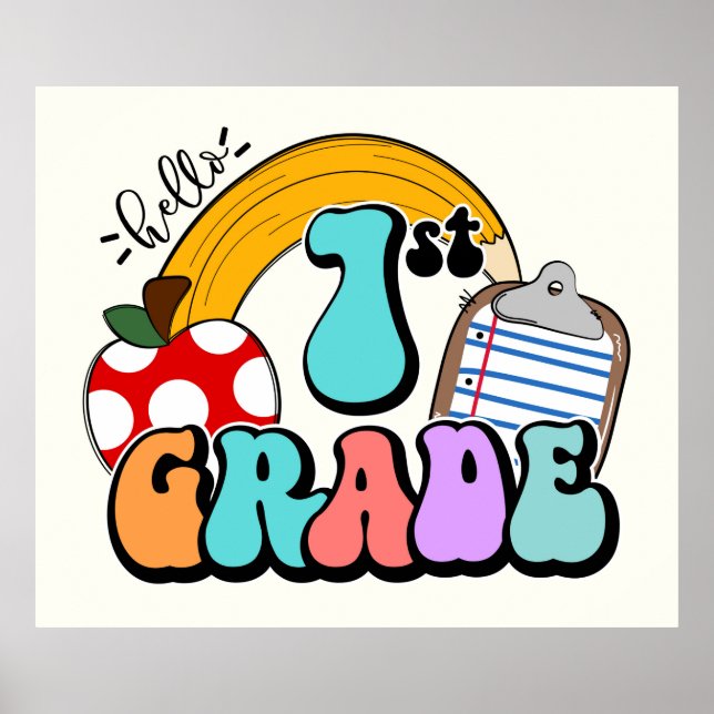 Hello 1st Grade Poster (Front)
