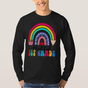 Hello 1st Grade Rainbow Pencil Student Teacher 1st T-Shirt