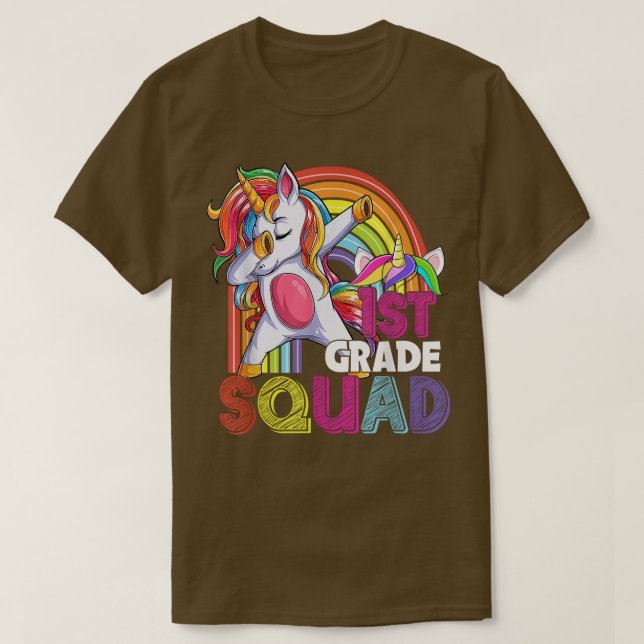 Hello 1st Grade Tee Unicorn Rainbow Back to School (Design Front)