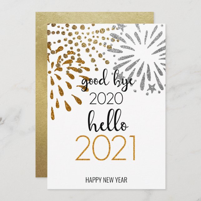 Hello 2021 | Corporate Business New Year Festive Holiday Card (Front/Back)
