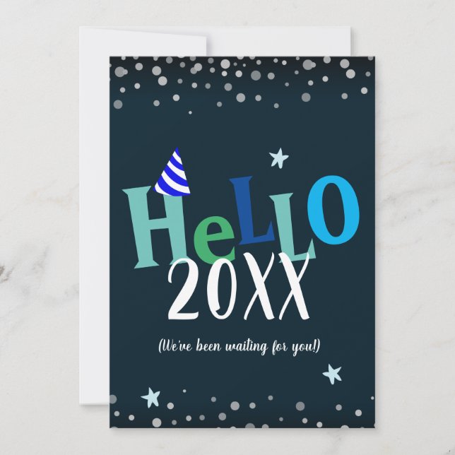 Hello 2021 Funny New Years Holiday Card (Front)