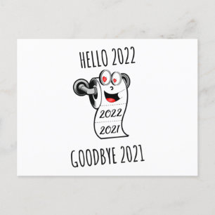 Hello 2022 Goodbye 2021 toilet paper Postcard