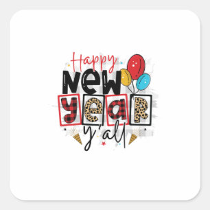 Hello 2022 Happy New Year All Square Sticker
