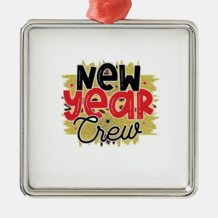 Hello 2022 New Year Crew Metal Tree Decoration