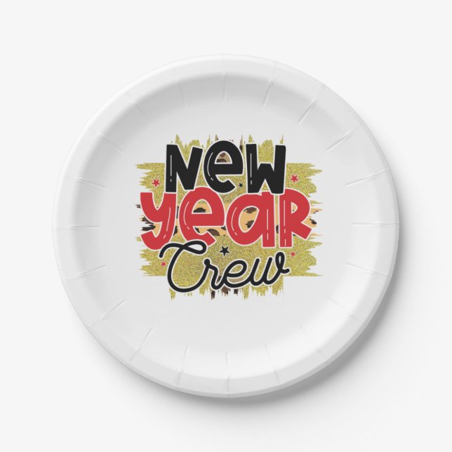 Hello 2022 New Year Crew Paper Plate (Front)