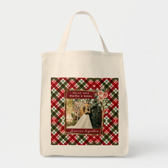  Hello 2024 Modern Minimalist Photo  Tote Bag (Front)