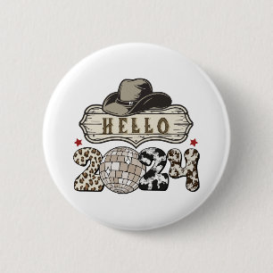 Hello 2024 Western 6 Cm Round Badge