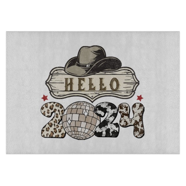 Hello 2024 Western Cutting Board (Front)
