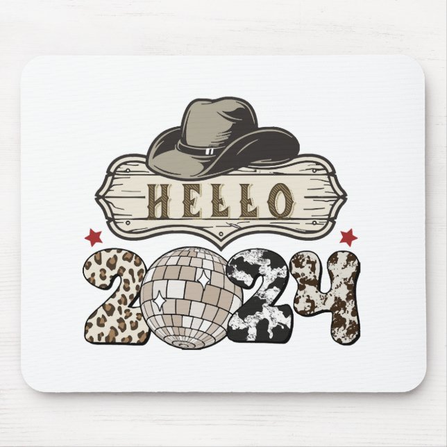 Hello 2024 Western Mouse Mat (Front)
