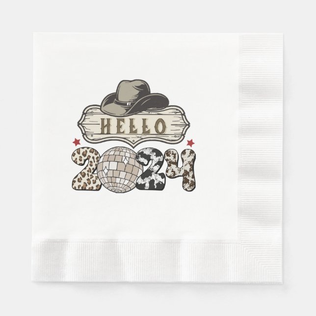 Hello 2024 Western Napkin (Front)