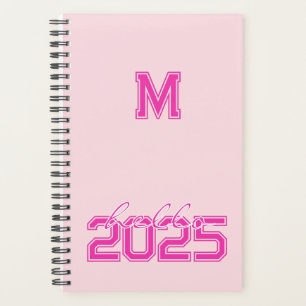 Hello 2025 Monogramed Pink Planner