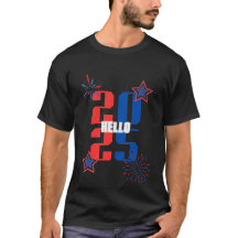 HELLO 2025 Red and blue T-shirt