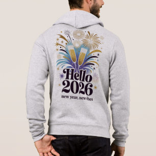 Hello 2026 Celebration– New Year Sparkle Design Hoodie