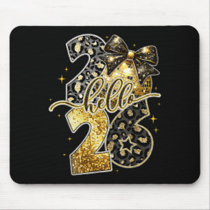 Hello 2026 Coquette Bow Leopard New Years Eve Part Mouse Mat