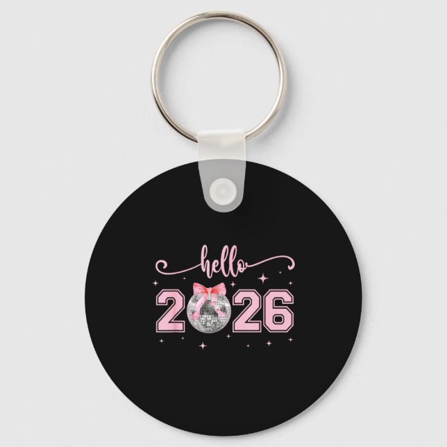 Hello 2026 Cute Nk Bow 2026 New Year's Eve Party  Key Ring (Front)