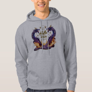 Hello 2026 Dual Dragon Fire Pullover Hoodie
