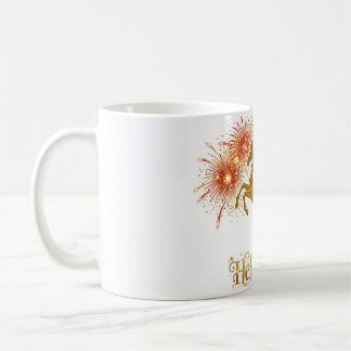 Hello 2026 Golden Horse Fireworks Coffee Mug