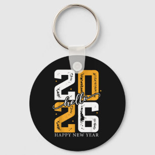 Hello 2026 Happy New Year 2026 New Year's Eve Part Key Ring