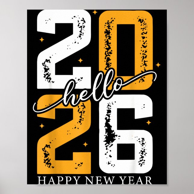 Hello 2026 Happy New Year 2026 New Year's Eve Part Poster (Front)