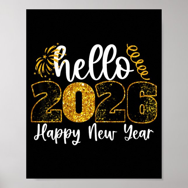 Hello 2026 Happy New Year Countdown Party Family M Poster (Front)
