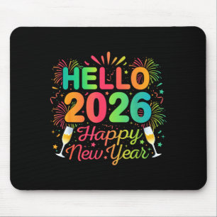 Hello 2026 Happy New Year Eve Party Countdown Fire Mouse Mat