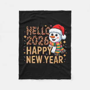 Hello 2026 Happy New Year Fleece Blanket