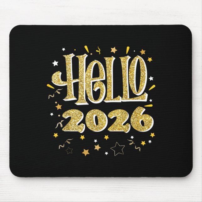 Hello 2026 Happy New Year Pajama Funny Family Matc Mouse Mat (Front)