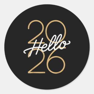 Hello 2026 New Year Celebration Eve Party Men Wome Classic Round Sticker