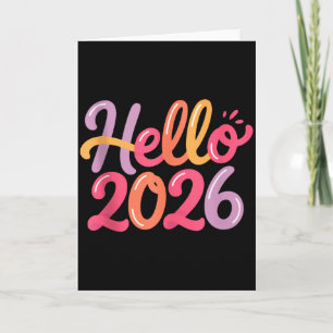 Hello 2026 New Year Celebration Fun Colorful Boys  Card