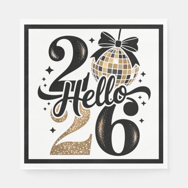 Hello 2026 New Year Napkin (Front)