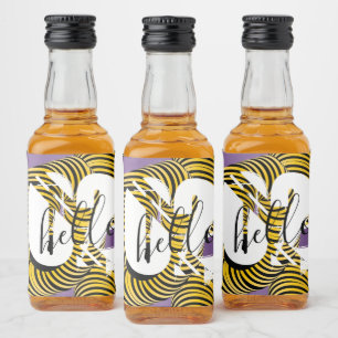 Hello 2026 New Years Trippy Bold Font Liquor Bottle Label
