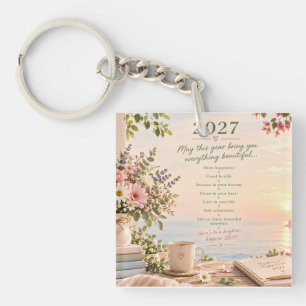 Hello 2027 – A Year of Hope, Happiness & Beautifu Key Ring