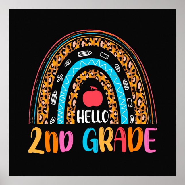 Hello 2nd Grade Back to School Poster (Front)
