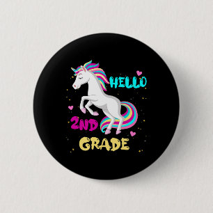 Hello 2nd grade First Day of Second grade Here I c 6 Cm Round Badge