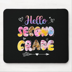 Hello 2nd Grade Leopard Tie Dye Back To School Mouse Mat