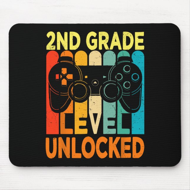Hello 2nd Grade Level Unlocked Video Game Back to  Mouse Mat (Front)