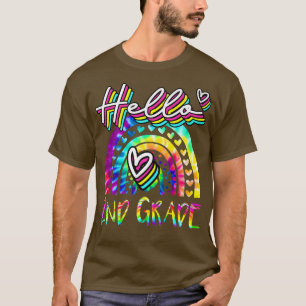 Hello 2nd Grade Rainbow Tie Dye Back To School Tea T-Shirt