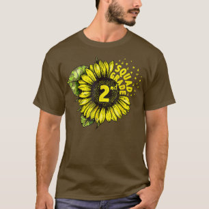 Hello 2nd Grade Second Grade Squad Sunflower Back T-Shirt