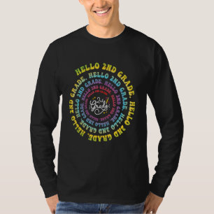Hello 2nd Grade Spiral Groovy Vintage First Day Of T-Shirt