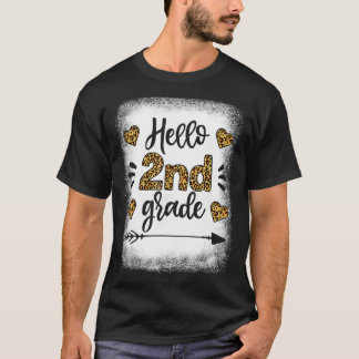 Hello 2nd Grade Teacher First Day Of School Leopa T-Shirt