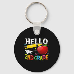 Hello 2nd grade teacher team Second grade squad gi Key Ring